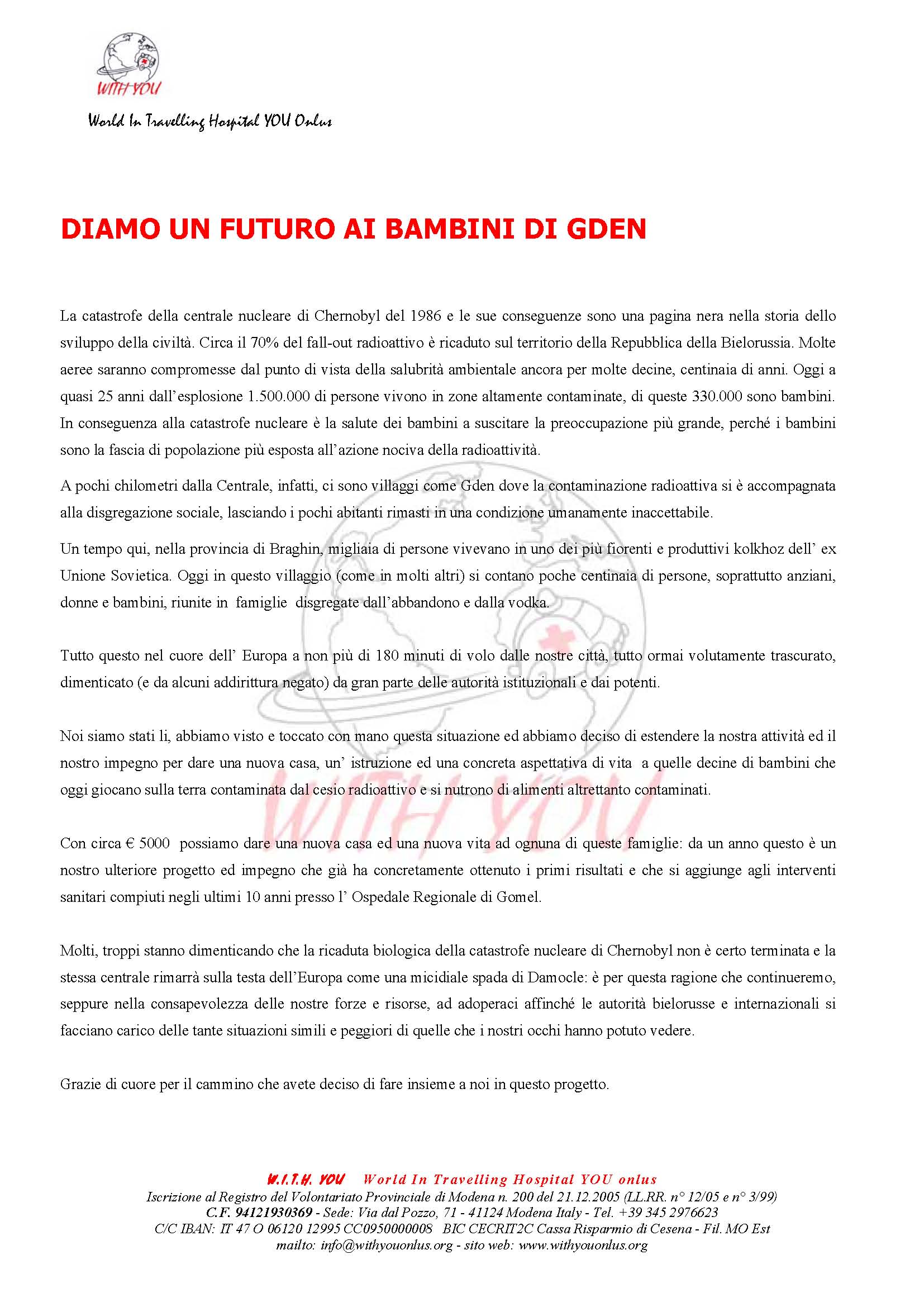 Progetto GDEN-Bielorussia S.Cataldo